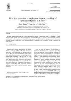 Blue light generation in single-pass frequency doubling of