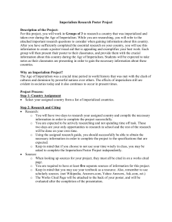 Imperialism Research Poster Project Description of