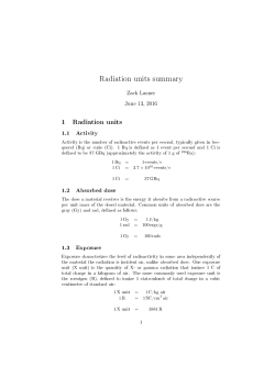 Radiation units summary