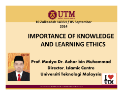 importance of knowledge and learning ethics