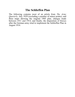 The Schlieffen Plan - University of Manitoba