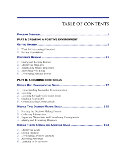table of contents - Overcoming Obstacles