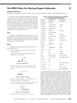 The IUPAC Rules for Naming Organic Molecules