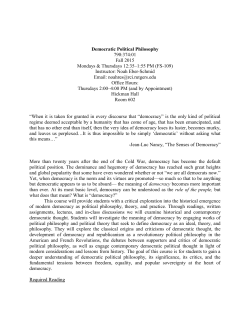 Democratic Political Philosophy - Noah R. Eber