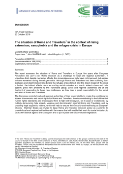situation of Roma and Travellers in the context of rising extremism