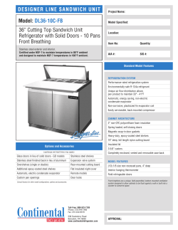 Model: DL36-10C-FB 36” Cutting Top Sandwich Unit Refrigerator