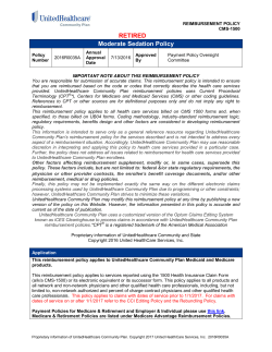 Moderate Sedation Policy - UnitedHealthcare Community Plan