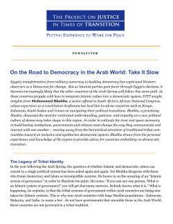 On the Road to Democracy in the Arab World