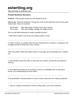 Parallel Sentence Structure