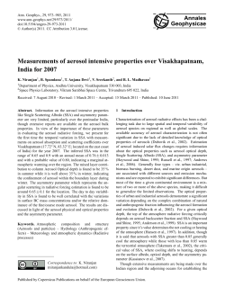 Measurements of aerosol intensive properties over Visakhapatnam