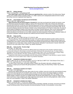 English Department Course Descriptions Spring 2016 www.ksu.edu