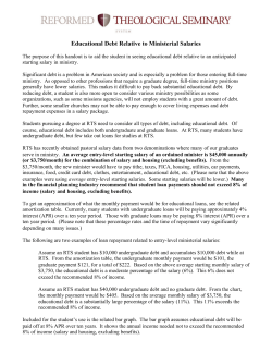 Education Debt Relative to Ministerial Salaries