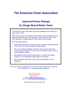 Power Ratings for Single Strand Roller Chain