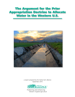 The Argument for the Prior Appropriation Doctrine to Allocate Water