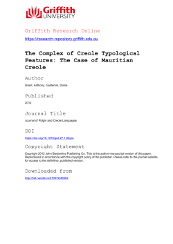 The Complex of Creole Typological Features: The Case of Mauritian