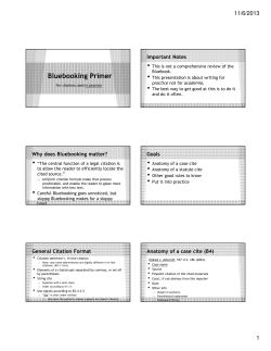 Bluebooking Primer - Columbia Law School