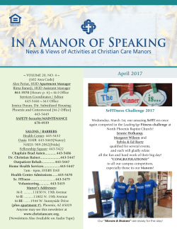 In a Manor of Speaking - Christian Care Company