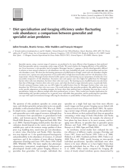 Diet specialisation and foraging efficiency under fluctuating vole