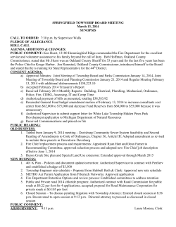 SPRINGFIELD TOWNSHIP BOARD MEETING March 13, 2014