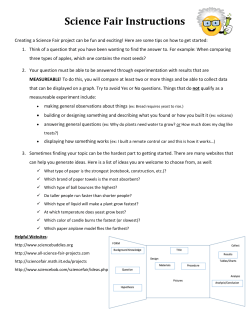 Science Fair Instructions