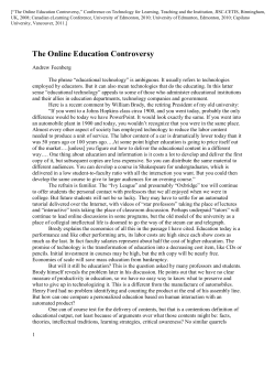 The Online Education Controversy