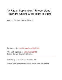 "A Rite of September: " Rhode Island Teachers