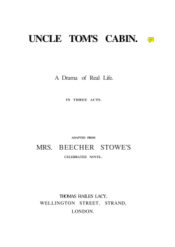 uncle tom`s cabin. - Victorian Plays Project