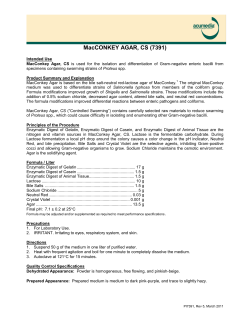 MacConkey Agar, CS, Product Information
