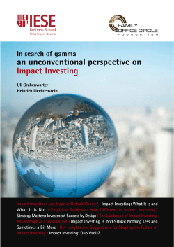 an unconventional perspective on Impact Investing