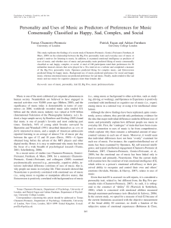 Personality and Uses of Music as Predictors of Preferences for