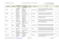 ERC Advanced Grant 2015 - Life Sciences