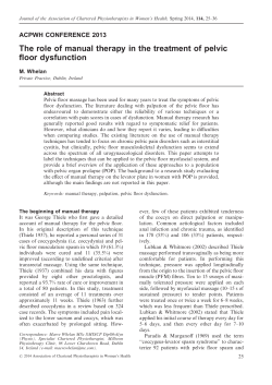 The role of manual therapy in the treatment of pelvic floor dysfunction
