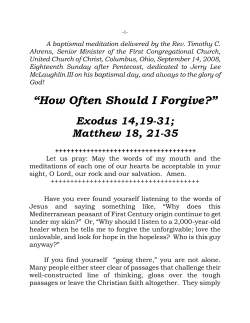 How Often Should I Forgive? - First Congregational Church