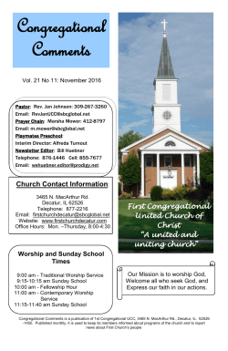 Congregational Comments - First Congregational United Church of