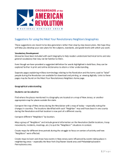 Suggestions for Meet Your Revolutionary Neighbors Biographies