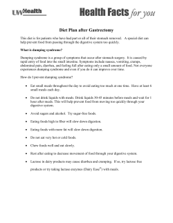 Anti-Dumping Post-Gastrectomy Diet