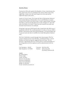 AUSTIN, TEXAS Chartered in 1839 as the capital of the Republic of