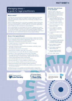Managing stress - Queensland Law Society