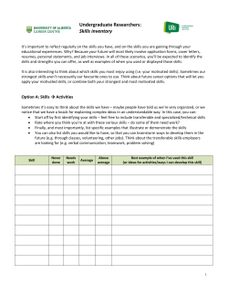 Skills inventory - Undergraduate Research Initiative