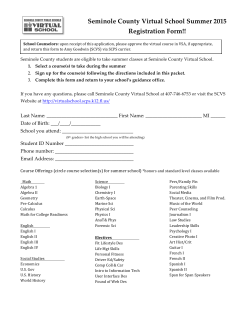 Summer School Form 2014-2015 - Seminole County Virtual School