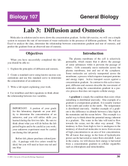 Lab 3: Diffusion and Osmosis
