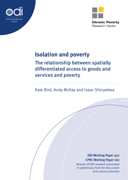 Isolation and poverty - Overseas Development Institute