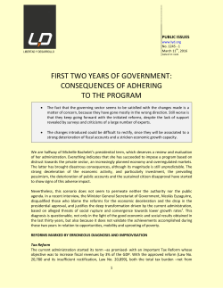 first two years of government: consequences of adhering to the