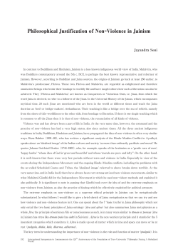 Philosophical Justification of Non-Violence in Jainism