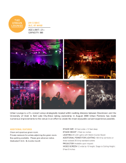 Venue Specs here - The Urban Lounge