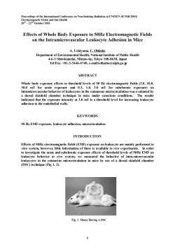 Effects of Whole Body Exposure to 50Hz Electromagnetic Fields on