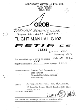 Astir Jeans Flight Manual