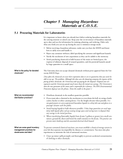 Chapter 5 Managing Hazardous Materials at C.O.S.E.