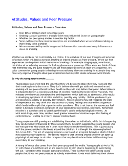 Attitudes, Values and Peer Pressure