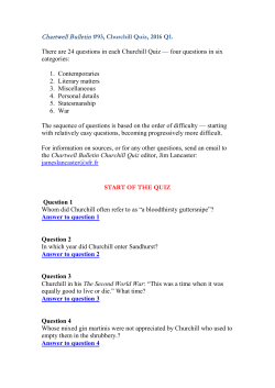 Chartwell Bulletin #93, Churchill Quiz, 2016 Q1. There are 24